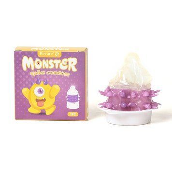 Насадка на член Recare Yellow Monster Spike Condom (презерватив з рядами пухирців та шипів) &mdash; купити в інтим-бутику EroticToys