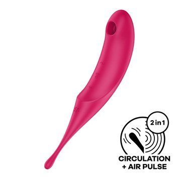 Вібратор для клітора з вакуумною стимуляцією Satisfyer Twirling Pro Red &mdash; купити в інтим-бутику EroticToys