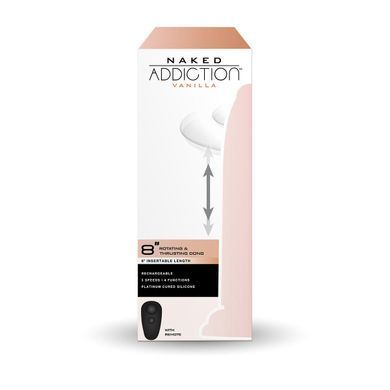 Фалоімітатор з ротацією та пульсацією Naked ADDICTION 8&Prime; Rotating & Thrusting Dong - Vanilla &mdash; купити в інтим-бутику EroticToys