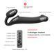 Безремінний страпон з вібрацією Strap-On-Me Vibrating Black L, діаметр 3,7см, пульт ДК, регульований в інтим-бутику EroticToys