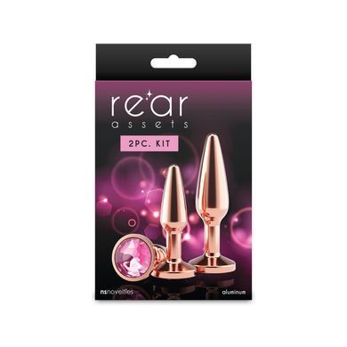 Набір анальних пробок NS Novelties Rear Assets - Tapered Trainer Kit - Rose Gold - Pink &mdash; купити в інтим-бутику EroticToys