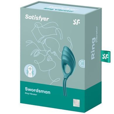 Ерекційне віброкільце-ласо Satisfyer Swordsman Green, міцна фіксація, 10 режимів, потужний мотор &mdash; купити в інтим-бутику EroticToys