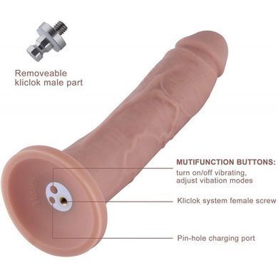 Фалоімітатор 10.2&Prime; з вібрацією для секс-машин Hismith Silicone Dildo with Vibe, KlicLok, пульт ДК &mdash; купити в інтим-бутику EroticToys
