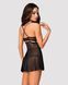 Еротичний мереживний комплект із сіточкою Obsessive 838-BAB-1 babydoll & thong black L/XL, чорний, п в інтим-бутику EroticToys