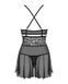 Еротичний мереживний комплект із сіточкою Obsessive 838-BAB-1 babydoll & thong black L/XL, чорний, п в інтим-бутику EroticToys