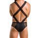 Чоловіче еротичне сітчасте боді Passion 045 VICTOR L/XL Black, екошкіра, сітка в інтим-бутику EroticToys