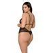 Боді Passion AMBERLY BODY 4XL/5XL black, асиметричний крій, мереживний ліф, золота нитка в інтим-бутику EroticToys