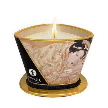 Масажна свічка Shunga Massage Candle &ndash; Vanilla Fetish (170 мл) з афродизіаками &mdash; купити в інтим-бутику EroticToys