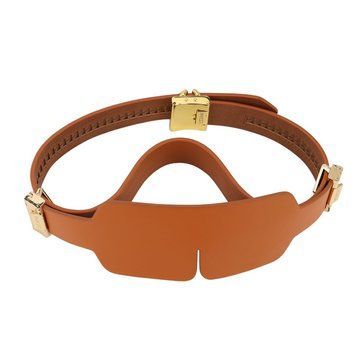 Маска на очі LOCKINK Blindfold Kit, коричнева, натуральна шкіра, регульований обсяг &mdash; купити в інтим-бутику EroticToys