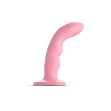 Насадка для страпона з подвійною точковою пульсацією Strap-On-Me TAPPING DILDO WAVE &ndash; CORAL PINK, М &mdash; купити в інтим-бутику EroticToys