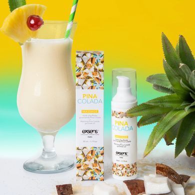 Масажна олія EXSENS Pina Colada 50мл розігрівальна, без цукру, без парабенів, їстівна &mdash; купити в інтим-бутику EroticToys