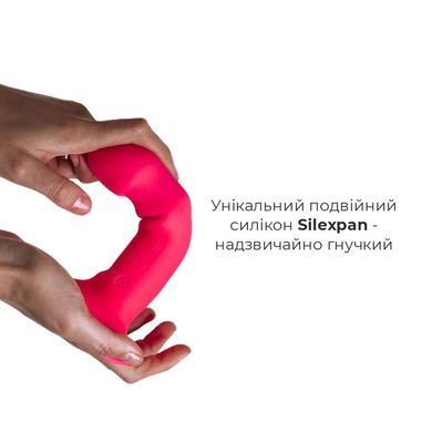 Двошаровий ділдо з вібрацією Adrien Lastic Hitsens 2 Pink, відмінно для страпона, макс діаметр 4 см, &mdash; купити в інтим-бутику EroticToys