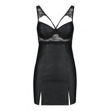 Бебі-дол з еко-шкіри та мережива Passion LOONA CHEMISE S/M, black &mdash; купити в інтим-бутику EroticToys
