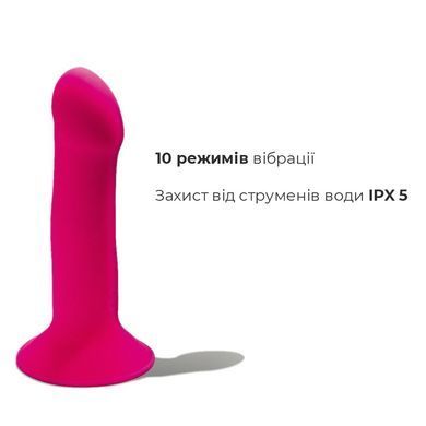 Двошаровий ділдо з вібрацією Adrien Lastic Hitsens 2 Pink, відмінно для страпона, макс діаметр 4 см, &mdash; купити в інтим-бутику EroticToys