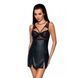 Бебі-дол з еко-шкіри та мережива Passion LOONA CHEMISE S/M, black в інтим-бутику EroticToys