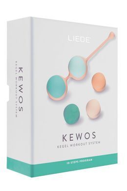 Вагінальні кульки Liebe Kewos &mdash; Peach/Mint, 5 кульок у комплекті, 15, 25, 35, 45 та 55 г &mdash; купити в інтим-бутику EroticToys