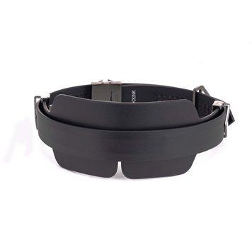 Маска на очі LOCKINK Blindfold Kit, чорна, натуральна шкіра, регульований обсяг &mdash; купити в інтим-бутику EroticToys