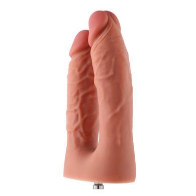 Подвійний фалоімітатор для секс-машин Hismith Silicone Double Penetrator Dildo, система KlicLok &mdash; купити в інтим-бутику EroticToys