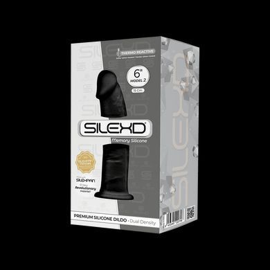 Фалоімітатор SilexD Robby Black (MODEL 2 size 6in), двошаровий, силікон + Silexpan, діаметр 3,5см &mdash; купити в інтим-бутику EroticToys