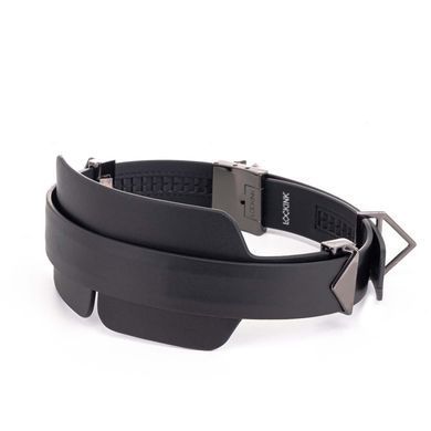 Маска на очі LOCKINK Blindfold Kit, чорна, натуральна шкіра, регульований обсяг &mdash; купити в інтим-бутику EroticToys