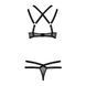 Комплект білизни Passion Exclusive HAGAR SET L/XL, black, стрепи трусики та ліф в інтим-бутику EroticToys