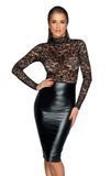 Замовити анонімно: Сукня з мереживним топом Noir Handmade F228 Midi dress with soft lace top, XL, мокрий ефект