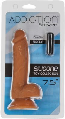Замовити анонімно: Фалоімітатор ADDICTION Steven 7.5" Silicone Dong Caramel, віброкуля в подарунок Фалоімітатор ADDICTION Steven 7.5" Silicone Dong Caramel, віброкуля в подарунок — купити в інтим-бутику EroticToys