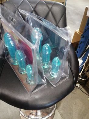 Набір анальних пробок Doc Johnson Crystal Jellies - Anal Starter Kit Teal (м'ятий та без вставки!!!) &mdash; купити в інтим-бутику EroticToys