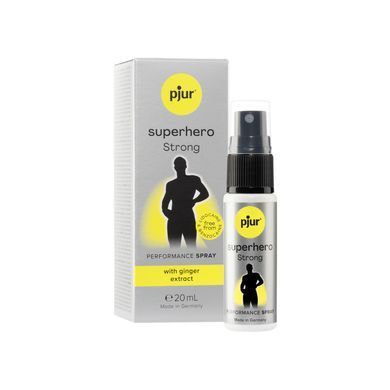 Спрей-пролонгатор pjur Superhero Strong Spray 20 ml, з екстрактом імбиру, без анестетиків &mdash; купити в інтим-бутику EroticToys