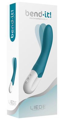 Вібратор точки G Liebe Bend It Rechargeable Ocean Blue, 10 режимів, дуже потужний, гнучкий стовбур &mdash; купити в інтим-бутику EroticToys