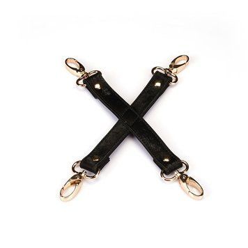 Хрестовина для фіксації Liebe Seele Boudoir Amor Pink Hogtie Black, на карабінах &mdash; купити в інтим-бутику EroticToys