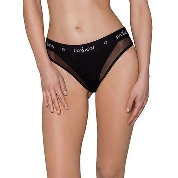 Трусики з прозорою вставкою Passion PS002 PANTIES XL, black &mdash; купити в інтим-бутику EroticToys