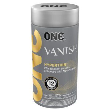Презервативи ONE Vanish Hyperthin, 12 шт, ультратонкі, зі змазкою, подарункове паковання-тубус &mdash; купити в інтим-бутику EroticToys