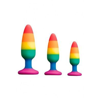 Силіконова анальна пробка Wooomy Hiperloo Silicone Rainbow Plug L, діаметр 3,9 см, довжина 13,1 см &mdash; купити в інтим-бутику EroticToys