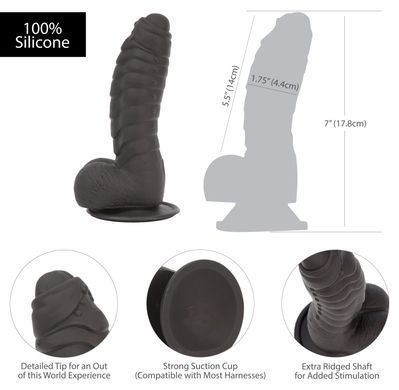 Фалоімітатор ADDICTION Ben 7" Dildo With Balls Black, віброкуля в подарунок &mdash; купити в інтим-бутику EroticToys