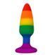 Силіконова анальна пробка Wooomy Hiperloo Silicone Rainbow Plug L, діаметр 3,9 см, довжина 13,1 см в інтим-бутику EroticToys