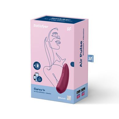 Вакуумний кліторальний стимулятор Satisfyer Curvy 1+ Rose Red з керуванням через інтернет &mdash; купити в інтим-бутику EroticToys