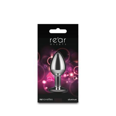 Анальна пробка NS Novelties Rear Assets - Silver - Small - Pink Gem &mdash; купити в інтим-бутику EroticToys