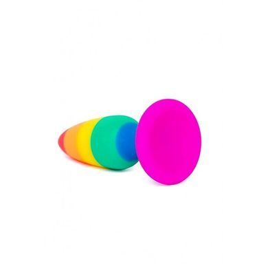 Силіконова анальна пробка Wooomy Hiperloo Silicone Rainbow Plug M, діаметр 2,9 см, довжина 11 см &mdash; купити в інтим-бутику EroticToys