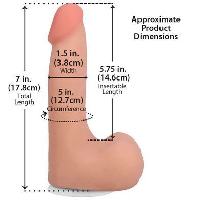 Фалоімітатор Doc Johnson The Realistic Cock ULTRASKYN 7 Inch with Balls Vanilla (м'яте паковання!!!) &mdash; купити в інтим-бутику EroticToys