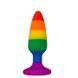 Силіконова анальна пробка Wooomy Hiperloo Silicone Rainbow Plug M, діаметр 2,9 см, довжина 11 см в інтим-бутику EroticToys