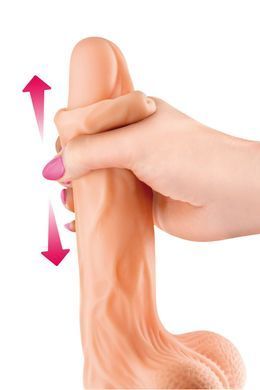 Фалоімітатор із рухомою крайньою плоттю Real Body &mdash; Real Brad, діаметр 4 см, TPE &mdash; купити в інтим-бутику EroticToys