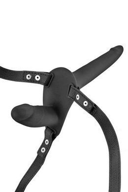 Подвійний страпон Fetish Tentation Strap-On with Double Dildo Black &mdash; купити в інтим-бутику EroticToys