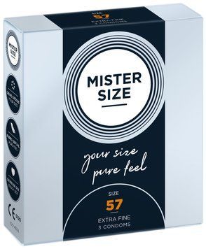 Презервативи Mister Size - pure feel - 57 (3 condoms), товщина 0,05 мм &mdash; купити в інтим-бутику EroticToys
