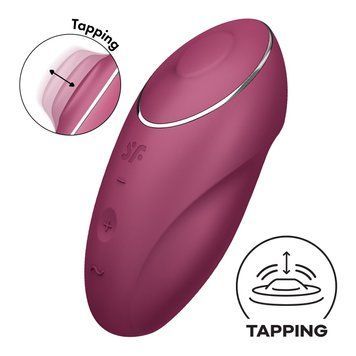 Вібростимулятор-пульсатор Satisfyer Tap & Climax 1 Red, ефект постукування пальцем, 2 мотори &mdash; купити в інтим-бутику EroticToys