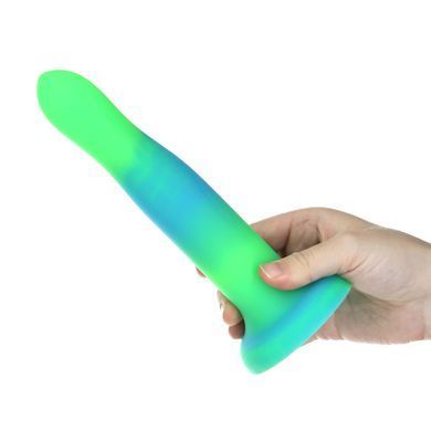 Фалоімітатор, що світиться в темряві, ADDICTION Rave 8&Prime;, Glow in the Dark Dildo Blue Green, 20,3 см &mdash; купити в інтим-бутику EroticToys