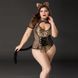 Еротичний костюм кішечки JSY &laquo;Імператриця Кітті&raquo; Plus Size, Black, боді, шнурівка, хвіст, вушка в інтим-бутику EroticToys