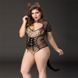 Еротичний костюм кішечки JSY &laquo;Імператриця Кітті&raquo; Plus Size, Black, боді, шнурівка, хвіст, вушка в інтим-бутику EroticToys