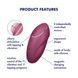 Вібростимулятор-пульсатор Satisfyer Tap & Climax 1 Red, ефект постукування пальцем, 2 мотори в інтим-бутику EroticToys