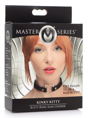 Чокер Master Series Kinky Kitty Ring Slim Choker - Black &mdash; купити в інтим-бутику EroticToys